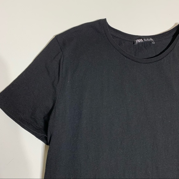 Zara high-low hem basic tee shirt - Picture 3 of 6